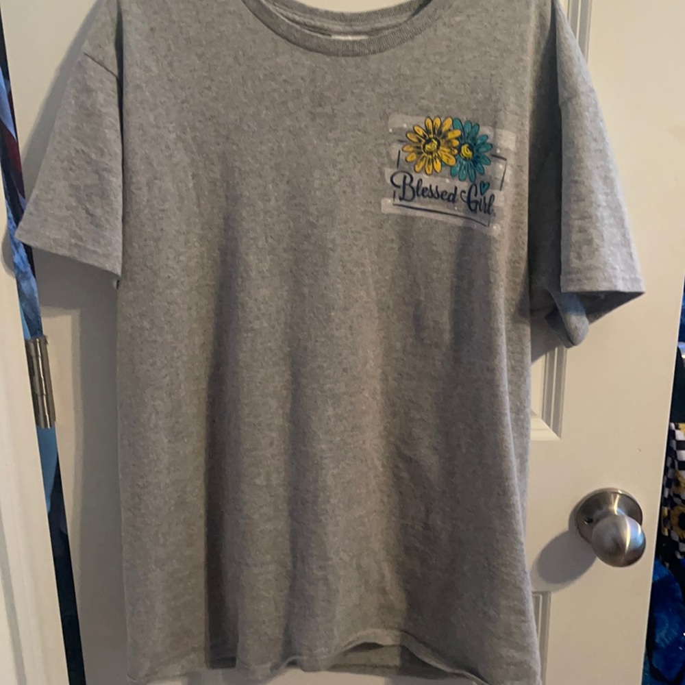 Blessed girl gray t shirt